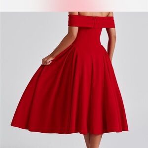 Babyboo Red Off-Shoulder Dress
